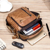 Genuine Leather Men's Shoulder Bag: Designer Crossbody Messenger, Compact and Stylish