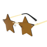 Star-Shaped Sunglasses For Women: Pentagram Eyewear for Christmas Decoration, Party Fun, and Rimless Style