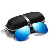 Men's Polarized Sunglasses with Brand Design, Aluminum Legs, and Mirrored Lenses