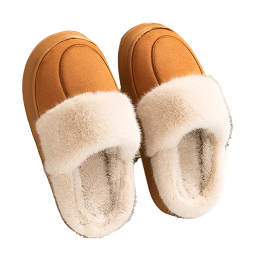 Cozy Leather Winter Slippers for Men: Warm Indoor Comfort, Perfect for Couples