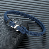 Men's Double-Layer Braided Rope Bracelet – Black Stainless Steel Clasp | Cool Biker Accessory