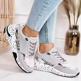 Women’s Lace-Up Chunky Sneakers – High Platform Breathable Sport Shoes for Autumn, Plus Sizes 35-43