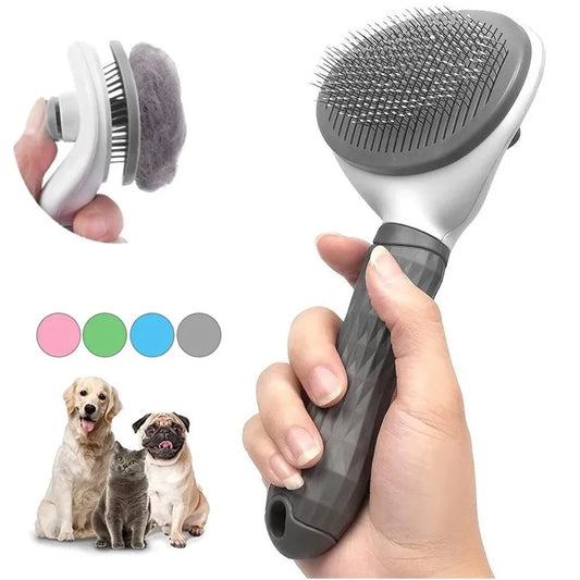 Pet Hair Remover Brush with Self-Cleaning Feature: Grooming Tool for Dogs and Cats, Including Dematting Comb and Accessories