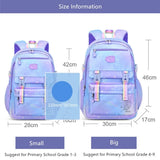 Waterproof Primary School Backpack for Girls: Pink and Purple Bookbag with Shoulder Strap, Perfect School Gift