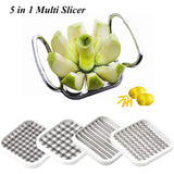 5-in-1 Apple and Potato Slicer – Multifunctional Vegetable Chopper, Food Cutter, Grater, and French Fry Slicer Kitchen Tool