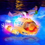 Kids' Summer Fun: Waterproof Remote Control Motorboat with Double Propeller and Spray Light