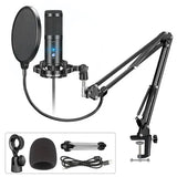 Professional USB Condenser Microphone for PC - Ideal for Computer Gaming, Karaoke, Recording Studio, YouTube, and Twitch Streaming