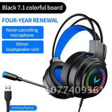 LED-Lit Wired Gaming Headset for Computer, Mobile Phones, and PS4 - Surround Sound Gamer Headphones with Microphone, Ideal for Laptop Gaming