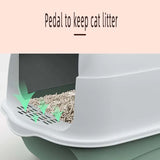 High-Capacity Deodorant Cat Litter Box: Fully Enclosed Plastic Tray, Easy Cleaning, Essential Pet Accessories