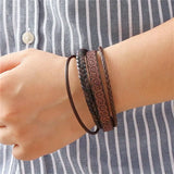 Men's Vintage Multilayer Leather Bracelet – Punk Style Bangle | Male Jewelry Gift