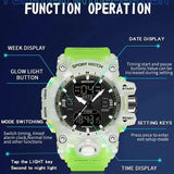 Men's Dual Display Quartz Digital Watch - TPU Strap, Big Dial, Countdown Timer, and Complete Calendar Wristwatch