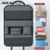 SEAMETAL Auto Seat Back Organizer with Foldable Tray, Tablet Holder, Tissue Box - Car Backseat Storage Bag Accessory