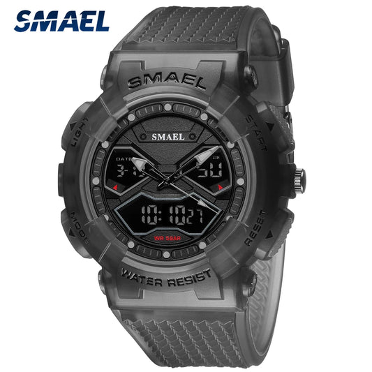 Military Men's Waterproof Watch – Dual Display Quartz Digital Sport Wristwatch with Timing & Alarm Function