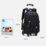 High School Backpack with Detachable Trolley and Wheels - Large Capacity Rolling Bookbag for Boys