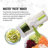 Foldable Vegetable Spiralizer with 5 Blades – Manual Spiral Slicer for Fruits, Veggies, and Pasta Spaghetti Making