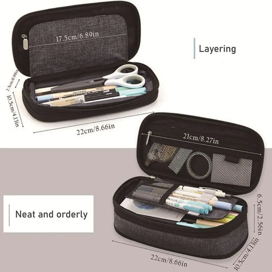 Zippered Large Capacity Pencil Case: Ideal Stationery Storage Bag for Students, Perfect as a Gift