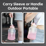 1.5/2L Sports Water Bottle with Straw Large Capacity Gradient Frost Drinking Bottles Outdoor Portable Water Jug for Fitness Gym