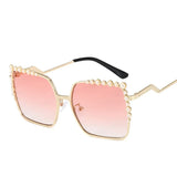 Elegant Oversized Square Sunglasses for Women - Designer Brand Fashion Shades with Pearl Details, Large Square Frames