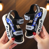 Summer Sport Sandals for Boys: Stylish and Breathable Beach Shoes with Comfortable Soft Soles, Fashionable Non-slip Sandals for Kids.