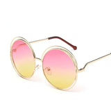 Oversized Vintage Round Mirror Sunglasses for Women - Big Size, Metal Frame, Lady Sun Shades for a Cool Look