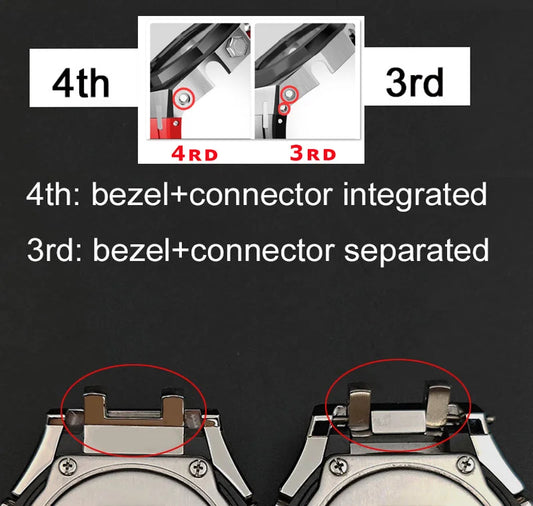 Modification Kit for Casio GA2100 G-Shock - Gen4 Gen5 Metal Bezel, Rubber & Steel Watch Case Strap