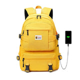 Stylish Yellow Oxford Backpack: Waterproof and Spacious, Perfect for Girls' School Bags and Teenagers