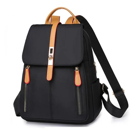 Women's Waterproof Oxford Backpack: Anti-theft School Bag with Large Capacity, Simple and Fashionable Black Travel Shoulder Bag Handbag