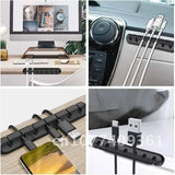 Silicone Desktop Cable Organizer: Multifunctional Holder for Mouse, Earphone Cables, Charging Data, and Car Management