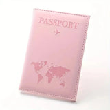 Map Pattern PU Passport Holder Cover - Travel Protective Case for ID, Credit Cards, and Tickets - Travel Accessories