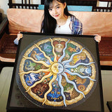 Colorful Round Zodiac Jigsaw Puzzle with 1000 Pieces - Educational Toy for Kids and Stress-Relief for Adults 18+