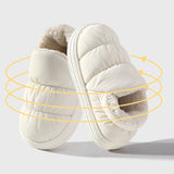 Men's Winter Waterproof Plush Slippers: Warm, Fluffy, Anti-Skid Snow Boots