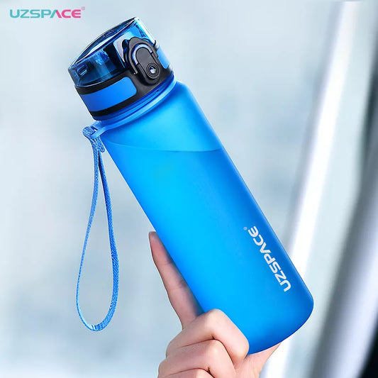 UZSPACE Sports Water Bottle: BPA-Free Tritan Frosted Plastic, Available in 500ml or 1000ml, Leakproof Design with Shaker and Tea Filter