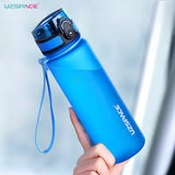 UZSPACE Sports Water Bottle: BPA-Free Tritan Frosted Plastic, Available in 500ml or 1000ml, Leakproof Design with Shaker and Tea Filter