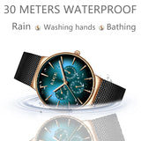 LIGE Luxury Fashion Mesh Steel Women's Watch: Waterproof Quartz Wristwatch for Ladies