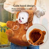 Autumn and Winter Pet Shoulder Bag: Warm, Windproof, Portable Outing Bag with Cute Bear Design, Suitable for Dogs and Cats