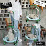 Portable Pet Carrier Trolley: Transparent Backpack for Cats and Dogs, Airline-Approved Travel Bag, Cat Accessories for Outings