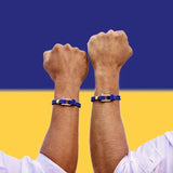 Men's Ukraine Flag Bracelet – Yellow & Blue Woven Rope Design | National Pride Couple's Jewelry