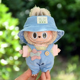 Labubu V1 Doll Clothing Replacement Set – 17cm Vinyl Pendant Outfit with Hat & Overalls for DIY Styling and Fashion Doll Accessories