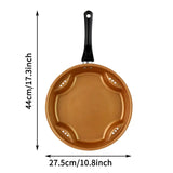 Nonstick Copper Frying Pan with Lid Removable Handle Ceramic Coating Round Steel Air Fry Pans Cooking Skillet Kitchen Cookware