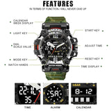 SMAEL Men's Fashion Military Watch, Luxury Original Sports Chronograph, Waterproof Quartz Digital Wristwatch