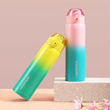 Stainless Steel Double Vacuum Thermos Flask: Designed for Girls, Portable and Leakproof, Maintains Cold and Heat Levels