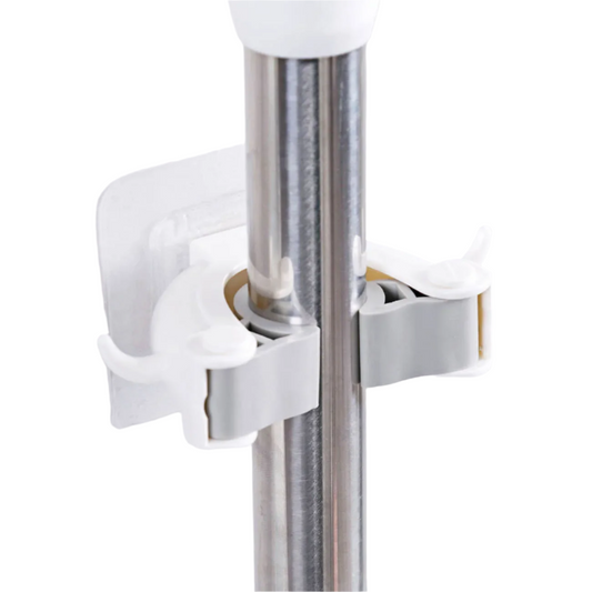 No-Drill Mop Holder: Bathroom Hook for Hanging Mops and Brooms with Adhesive Strips