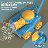 Kids' Bubble Lawn Mower: Cute Tank-Style Bubble Machine with 7000+ Rainbow Bubbles and LED Design, Perfect for Outdoor Fun