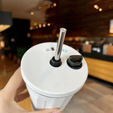 Tyeso 600ml Stainless Steel Coffee Tumbler: Vacuum Flask with Retractable Straw, Keeps Drinks Hot or Cold on the Go