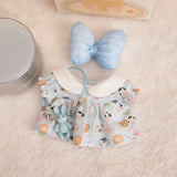 Labubu Idol Doll Big Bow Dress Set – 17cm Plush Outfit with Doll Collar, Rabbit Hanging Charm & Three-Piece Accessories for Cute Styling