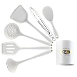 Non-Stick Silicone Kitchen Utensils Set: Includes Spatula, Egg Beaters, and More with Silica Gel Handles