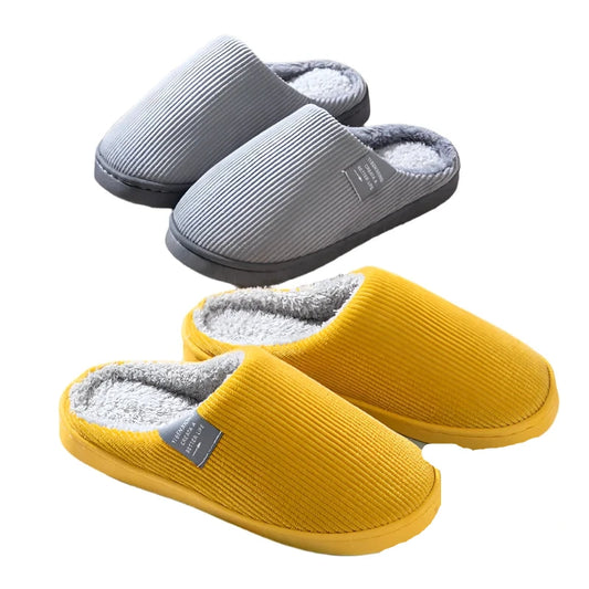 Winter House Cotton Slippers: Warm, Non-Slip Men's Footwear with Thick Platforms, Perfect for Couples