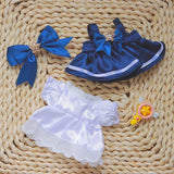 Labubu Doll Sakura Dress Outfit Set – 17cm Doll Clothes with Bow Hairpin, Magic Wand & Four-Piece Accessories for Stylish Play