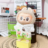 Hooded Jumpsuit Poncho Outfit for 17cm Labubu – Cute Mini Plush Doll Clothes & Accessories for Fans and Dress-Up Gifts