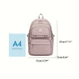 Waterproof Nylon Student Backpack: Spacious, Fashionable, and Ideal for College/Travel